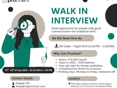 Walk-In Interview – Prochant