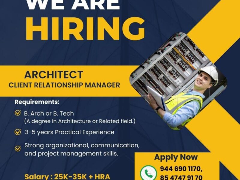 We Are Hiring – Architect / Client Relationship Manager