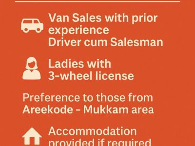 Urgently Required in Mukkam