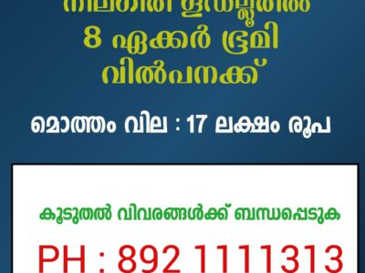 Land for Sale – 8 Acres on Gudallur Bus Route