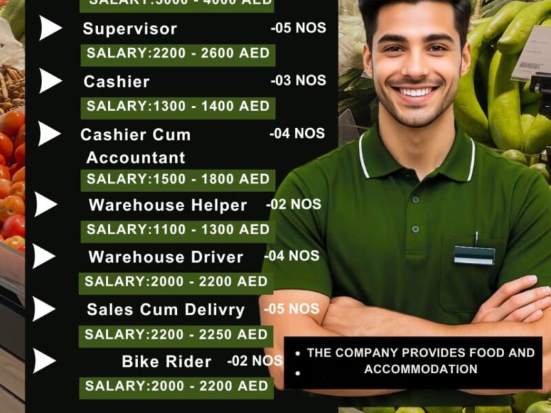 URGENT JOB VACANCY – DUBAI