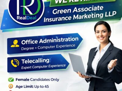 Immediate Job Openings: Green Associate Insurance Marketing LLP