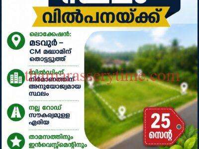 Prime Land Deal: 25 Cents Plot for Sale in Madavoor Near CM Makham, Calicut